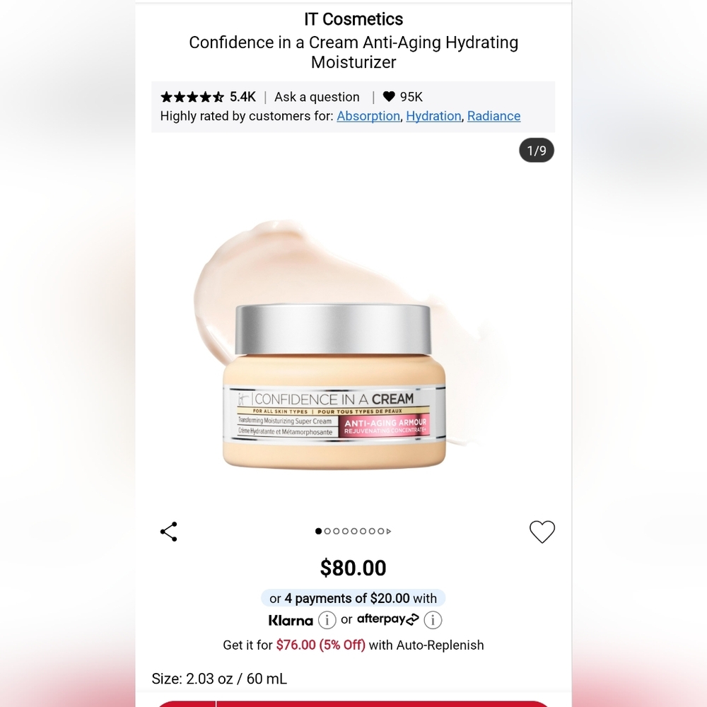 it cosmetics Confidence in a Cream Moisturizer